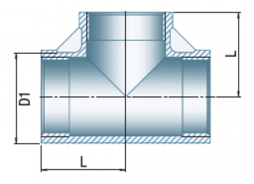 Preview: T-Stück 90°, Typ 130, 1"